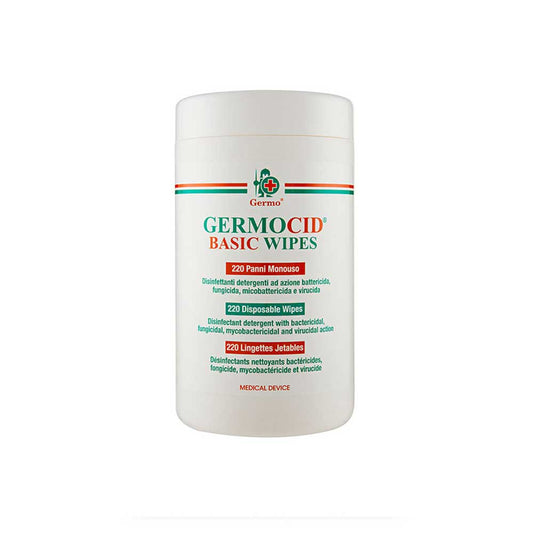 GERMOCID BASIC WIPES 220 - Panni detergenti disinfettanti per dispositivi medici non invasivi (BARATTOLO 220 PZ)