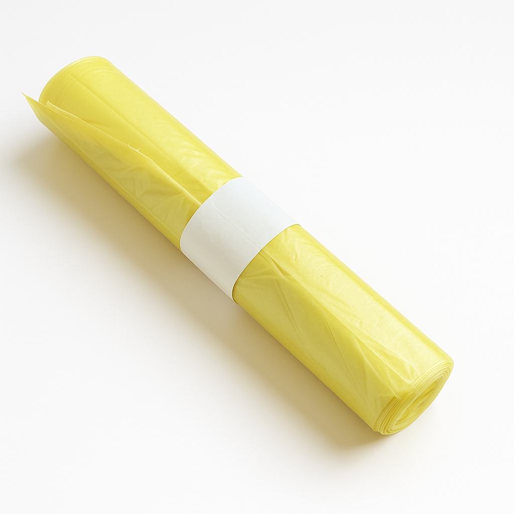 SACCHI RIFIUTI A ROTOLO CON FASCETTA NEUTRA IN MDPE 60x50 cm - DIVERSI COLORI - ROTOLO DA 25 PEZZI