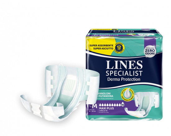 LINES SPECIALIST DERMA PROTECTION PANNOLONI A MUTANDINA ALTA PROTEZIONE LIV.10 - 4 CONFEZIONI DA 20 PZ (Tot. 80 Pz)
