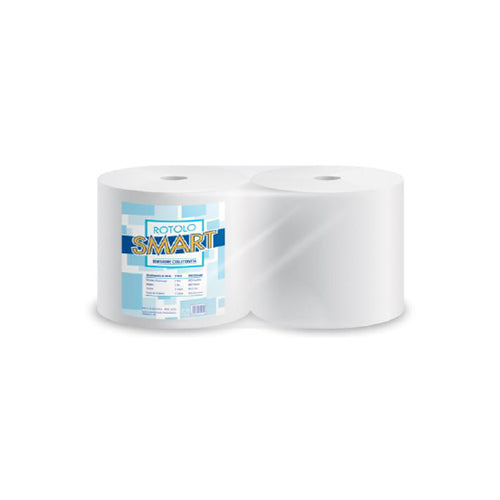 LUCART - BOBINA CARTA ROTOLO SMART PURA CELLULOSA BIANCO 2V 800 STRAPPI CF.2 PZ.