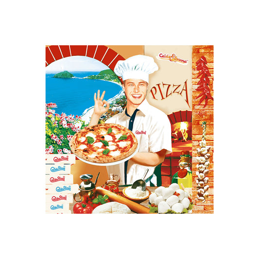 SCATOLA PIZZA CARTONE CON IMMAGINE TRICROMIA CM.32,5X32,5X3H CF.100 PZ.
