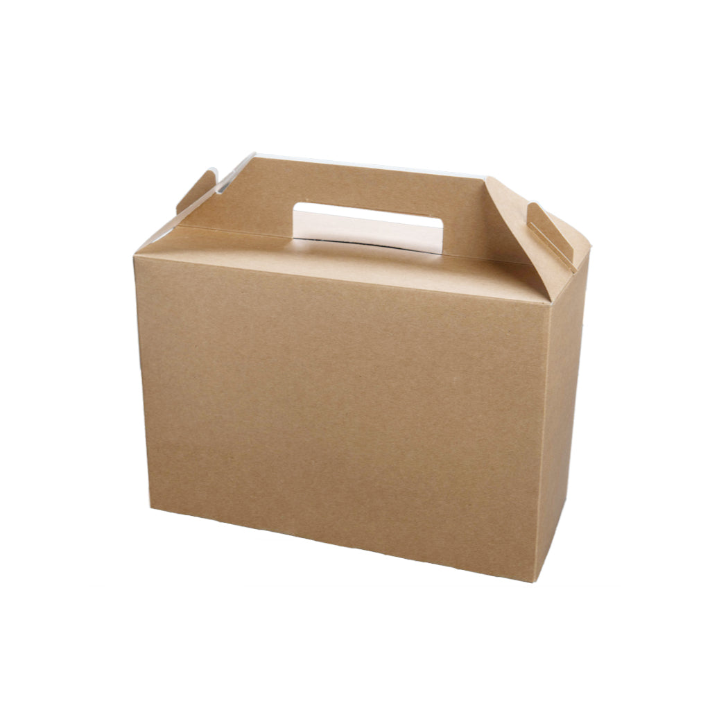 PAPERLYNEN - SCATOLA VALIGETTA ASPORTO CON MANICO KRAFT CM.26.5X12.8X18H CF.125 PZ.