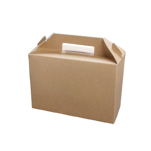 PAPERLYNEN - SCATOLA VALIGETTA ASPORTO CON MANICO KRAFT CM.26.5X12.8X18H CF.125 PZ.